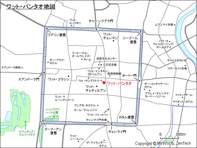 ワット・パンタオ地図