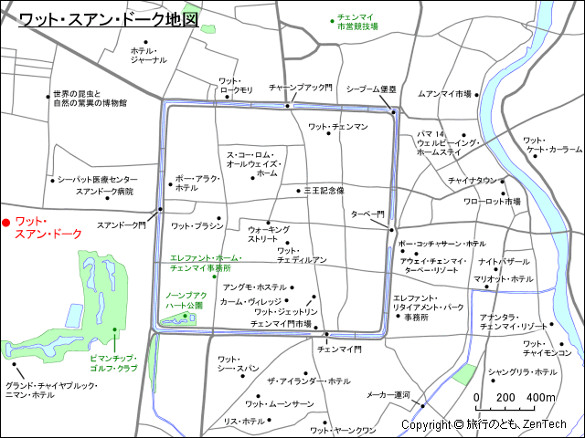 ワット・スアン・ドーク地図