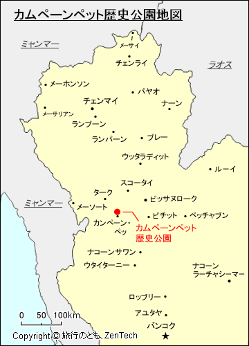 カムペーンペット歴史公園地図