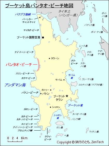 プーケット島バンタオ・ビーチ地図