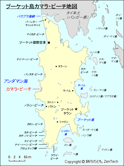 プーケット島カマラ・ビーチ地図