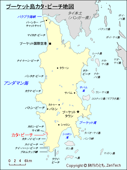 プーケット島カタ・ビーチ地図