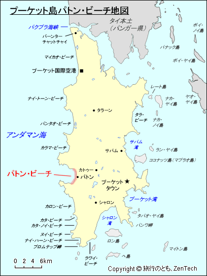プーケット島パトン・ビーチ地図