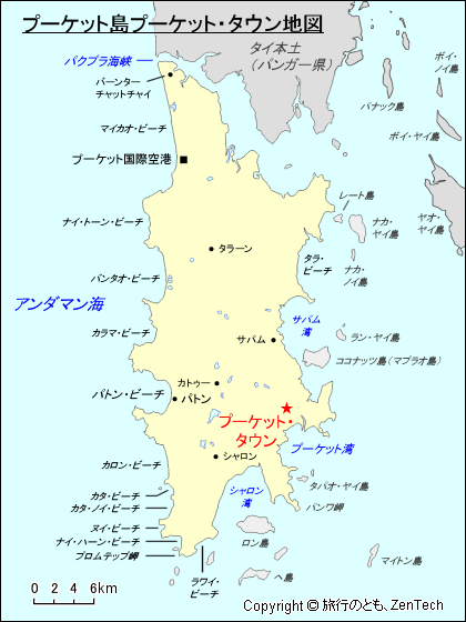 プーケット島プーケット・タウン地図