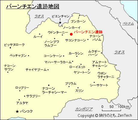 バーンチエン遺跡地図