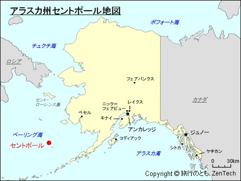 アラスカ州セントポール地図