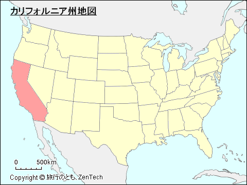 アメリカ合衆国 カリフォルニア州地図 旅行のとも Zentech