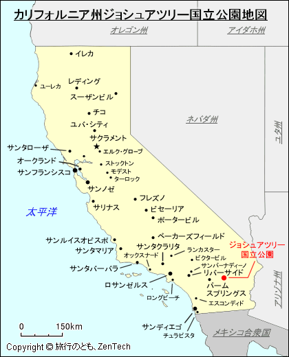 ジョシュアツリー国立公園地図