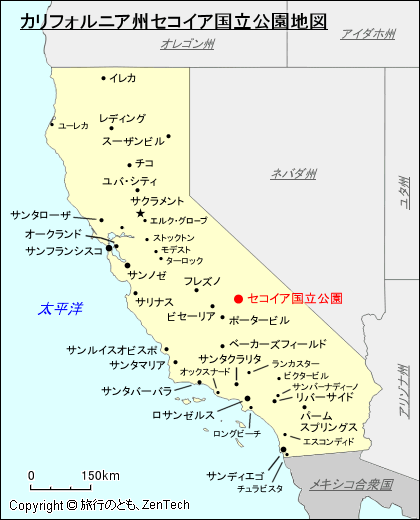 セコイア国立公園地図