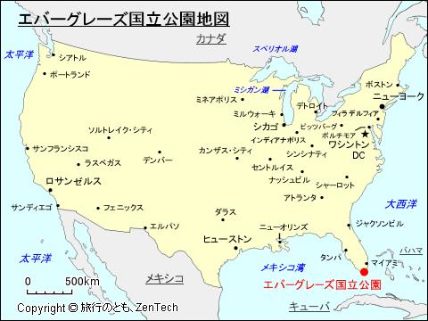 エバーグレーズ国立公園地図