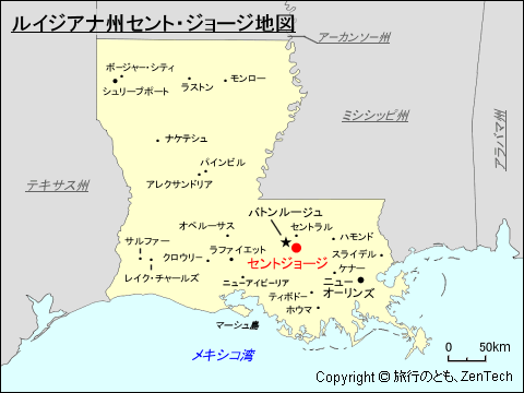 ルイジアナ州セント・ジョージ地図