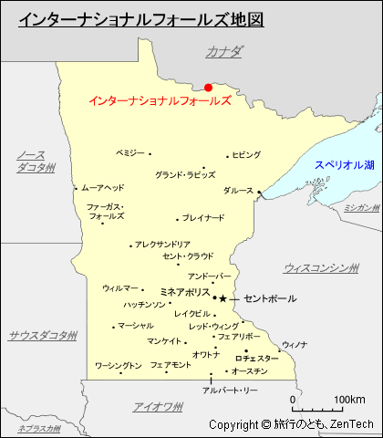 インターナショナルフォールズ地図