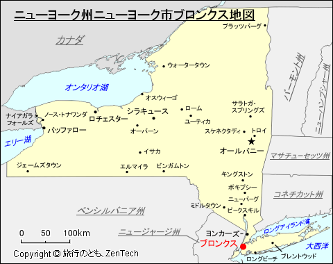 ニューヨーク州ニューヨーク市ブロンクス地図