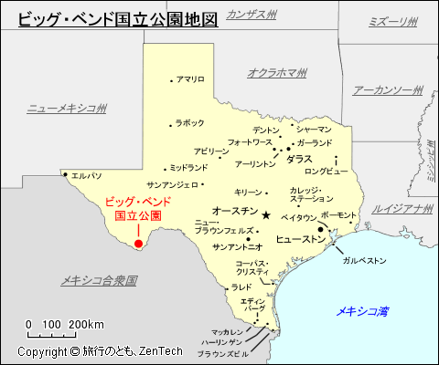 ビッグ・ベンド国立公園地図