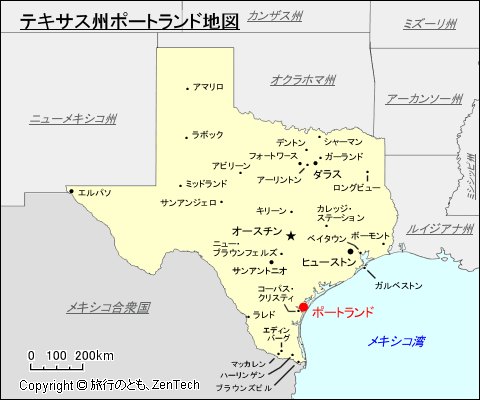 テキサス州ポートランド地図
