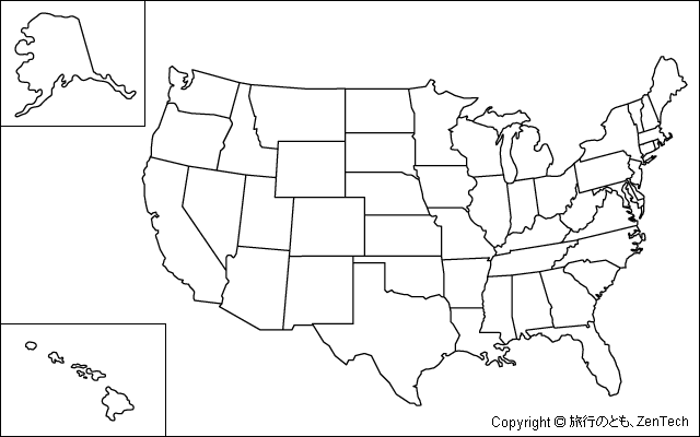 アメリカ州地図 旅行のとも Zentech