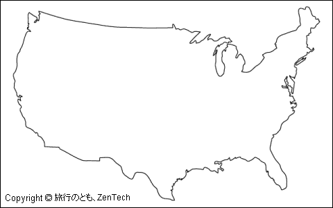 アメリカ白地図 旅行のとも Zentech