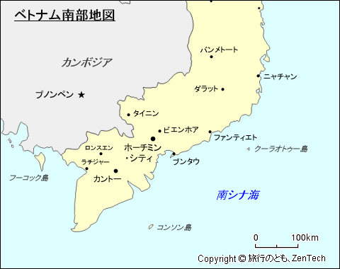 ベトナム南部地図