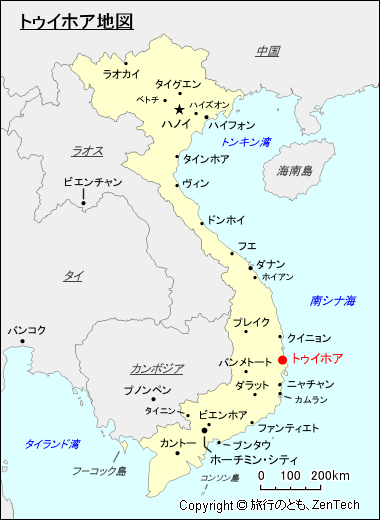 トゥイホア地図